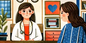 a young woman at a doctor's appointment