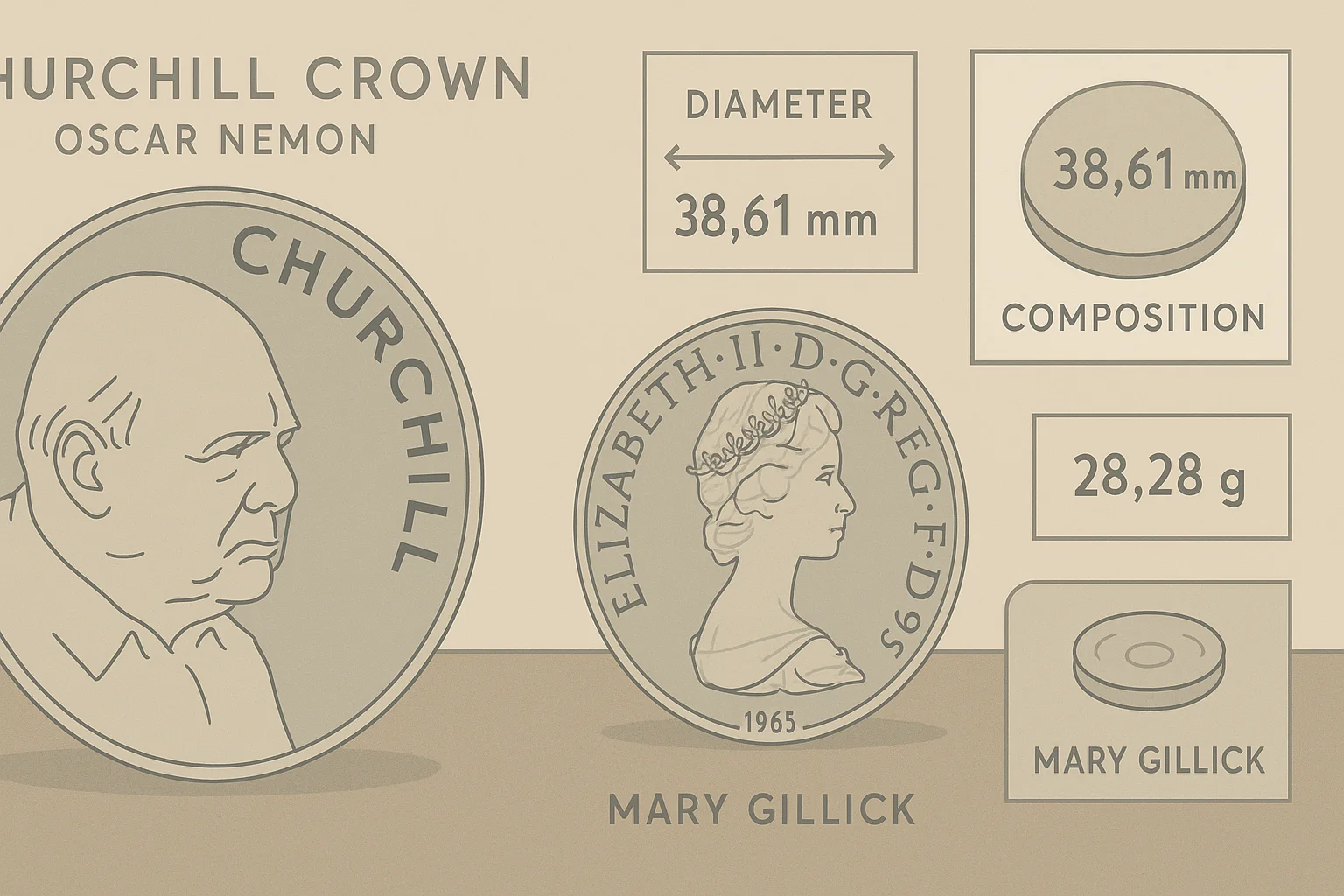 An infographic table on the Churchill crown.